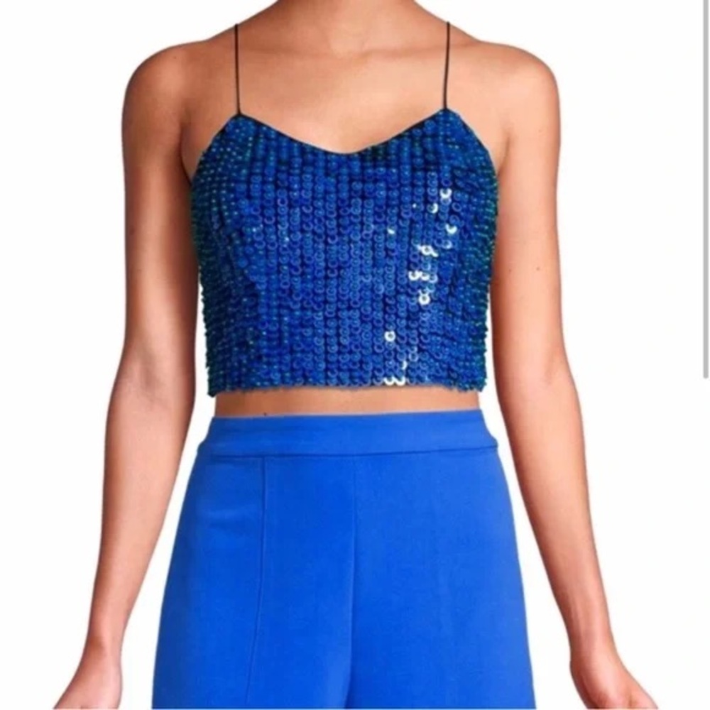 Alice + Olivia sequin crop top